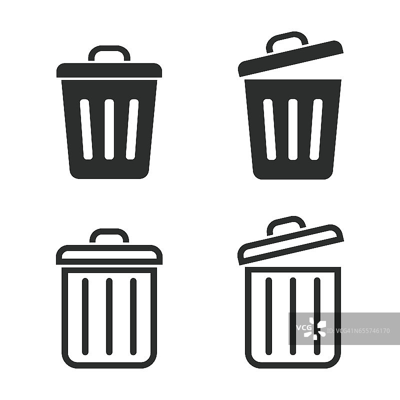 垃圾箱图标集图片素材