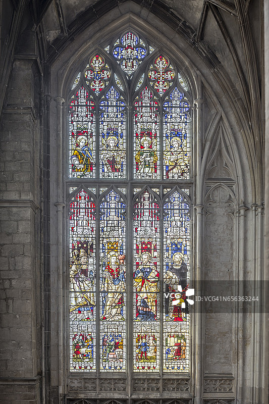 格洛斯特大教堂的彩色玻璃图片素材