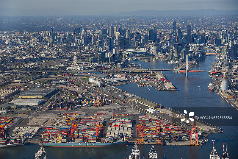 澳大利亚墨尔本城市鸟瞰图图片素材