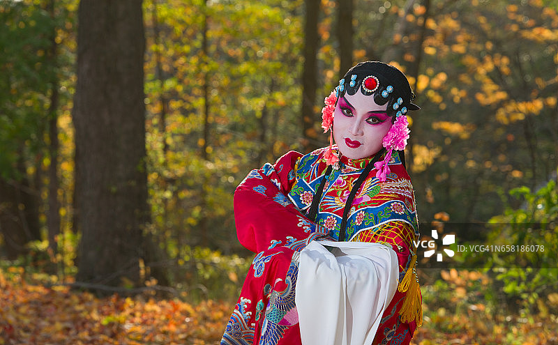 加拿大多伦多秋季公园里的歌剧表演者图片素材