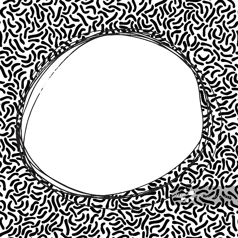 手绘圆形边框图片素材