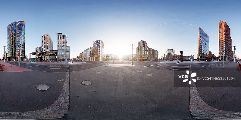 波茨坦广场现代建筑360度全景图片素材