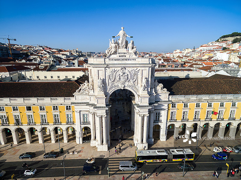葡萄牙里斯本拜萨希亚多区航拍景观图片素材