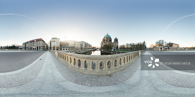 柏林大教堂与博物馆岛360度全景图图片素材