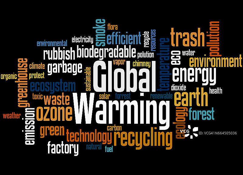 全球变暖，词云概念9图片素材
