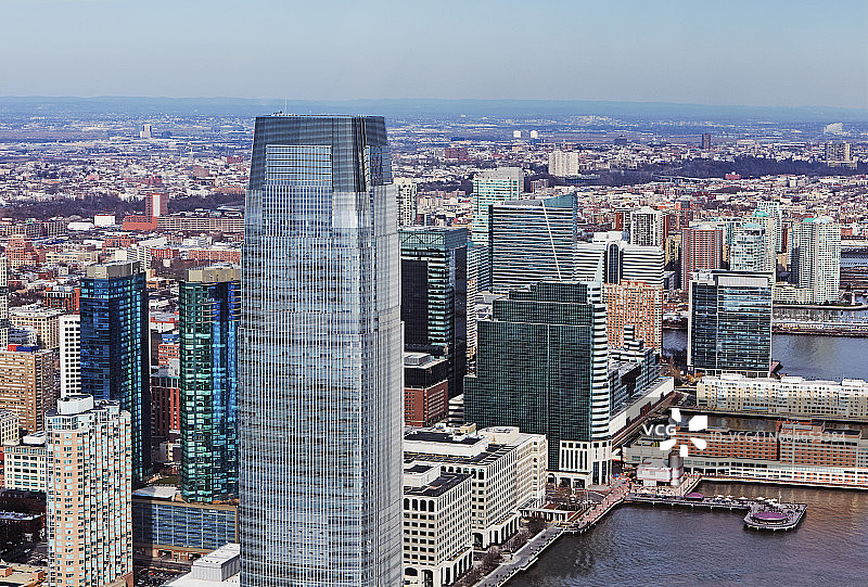 泽西市保卢斯胡克及高盛大厦鸟瞰图图片素材