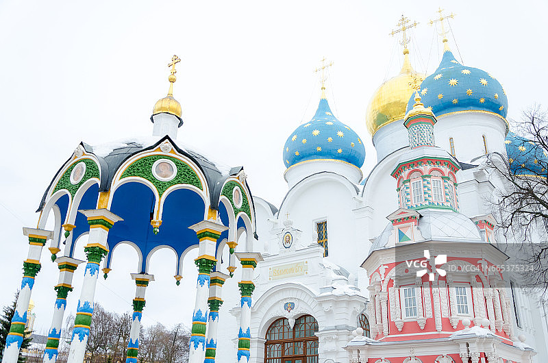 莫斯科谢尔吉耶夫镇谢尔吉圣三一修道院（联合国教科文组织世界遗产）图片素材