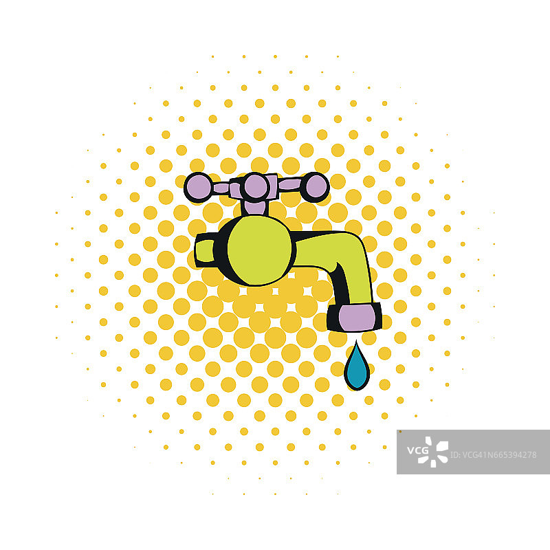 水龙头漫画图标图片素材