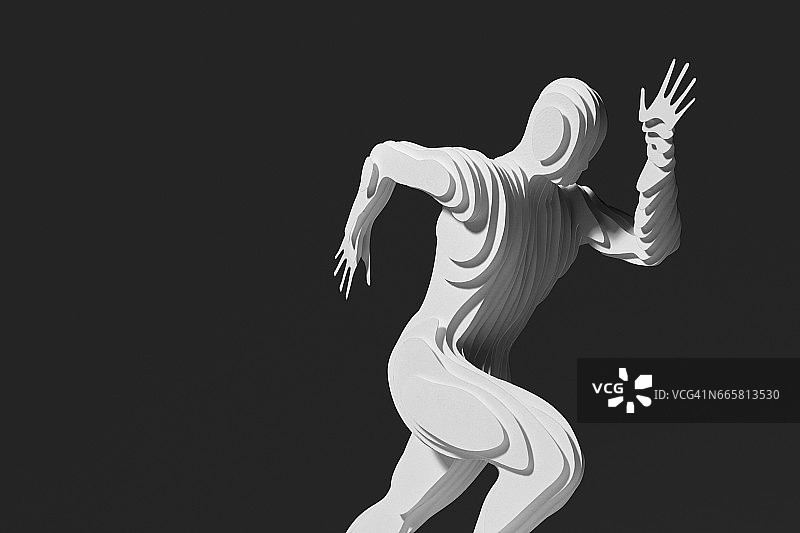 手剪跑步者纸人图片素材