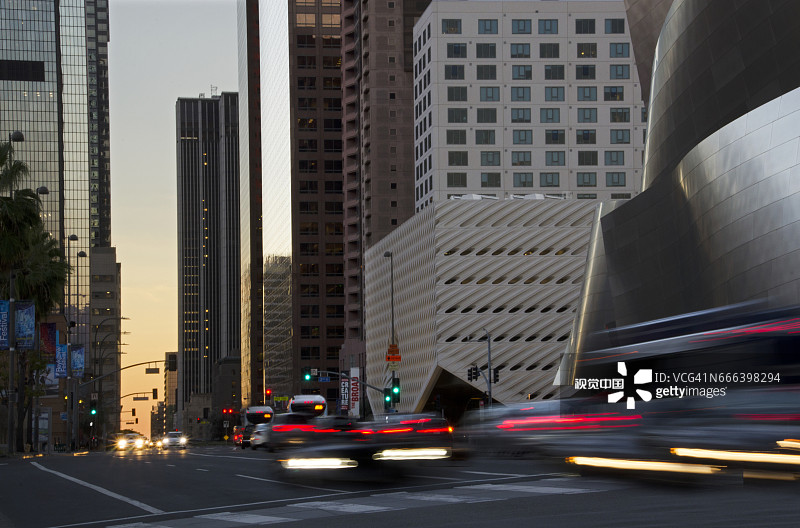 洛杉矶市中心傍晚图片素材