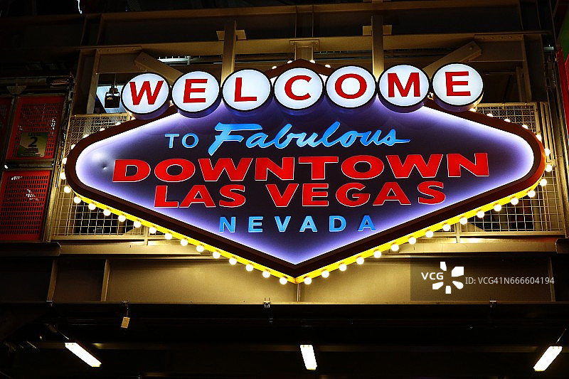 欢迎来到拉斯维加斯市中心标志图片素材