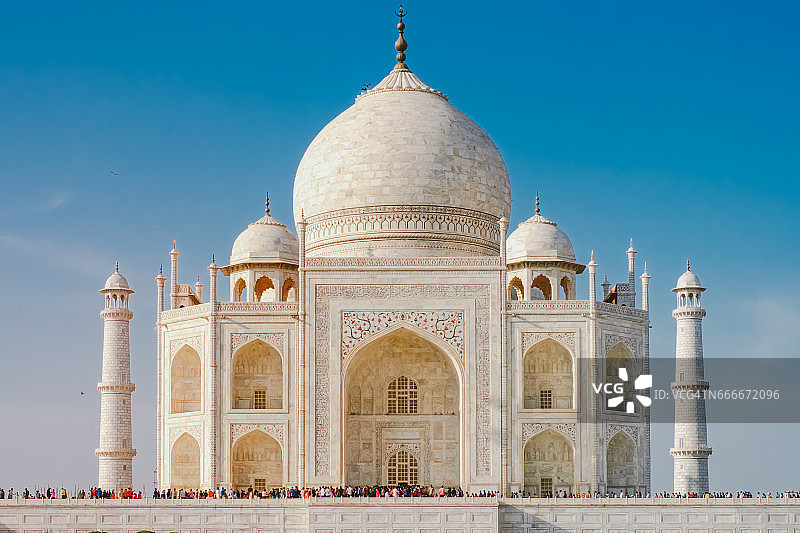日落前的泰姬陵图片素材