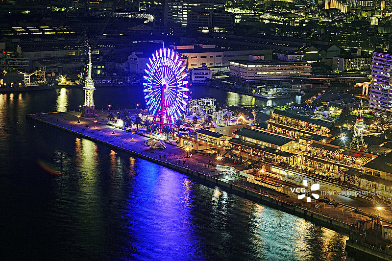 黄昏时的神户港图片素材