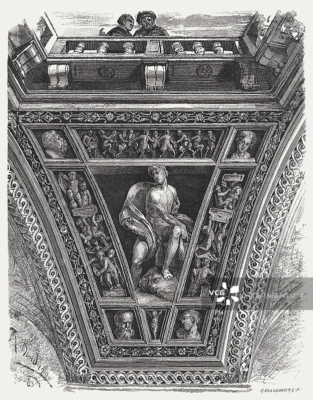 费拉拉旧神学院的杰罗法洛天花板壁画（1519/20）图片素材