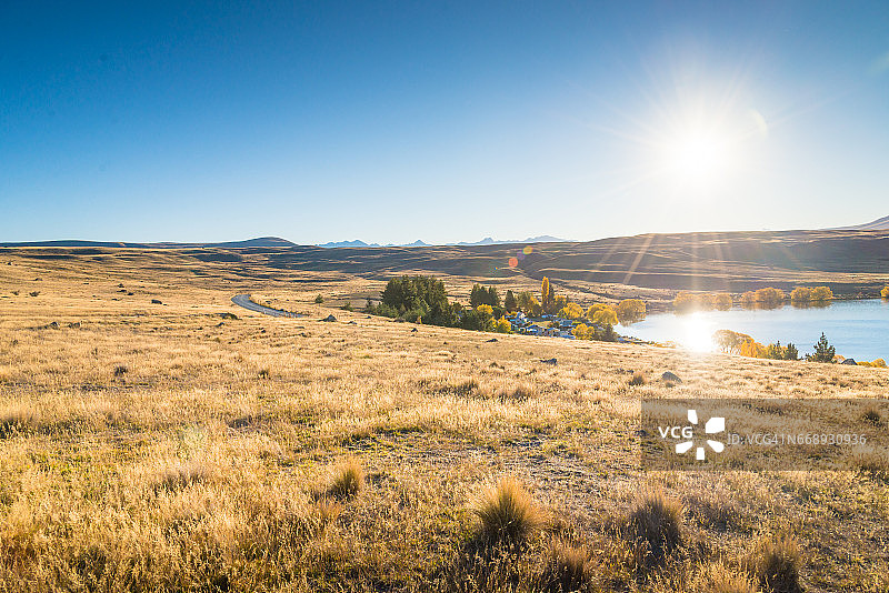 新西兰南岛的全景自然景观图片素材