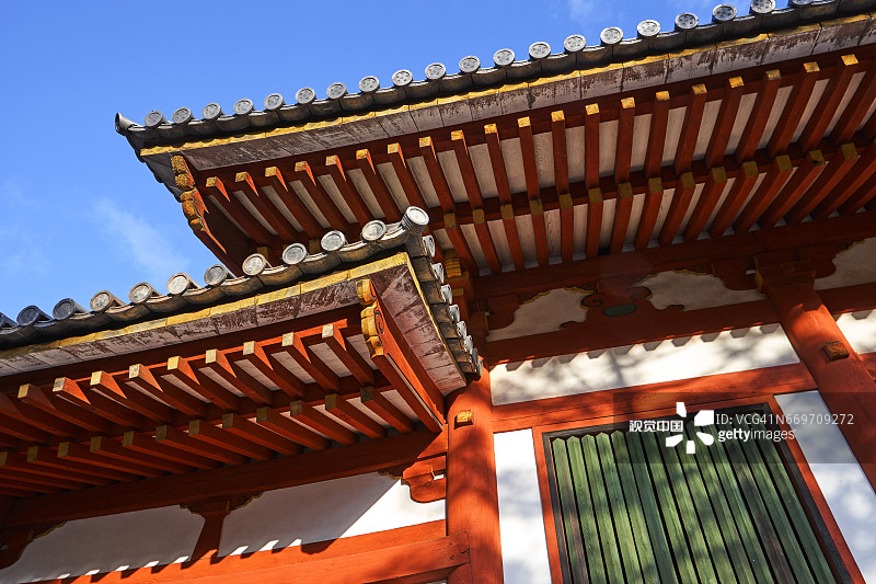 京都平安神宫庭院建筑细节图片素材