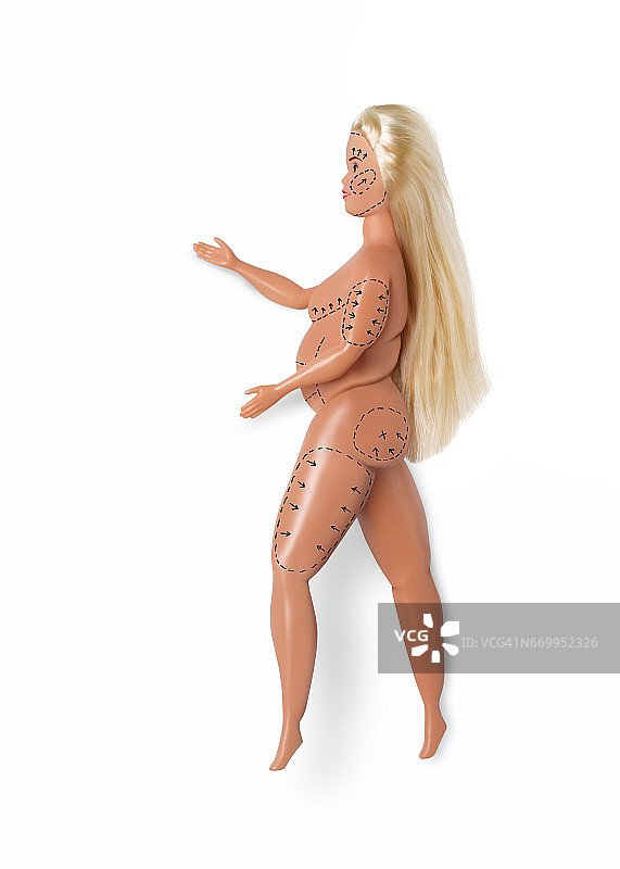 整形手术标记玩偶图片素材