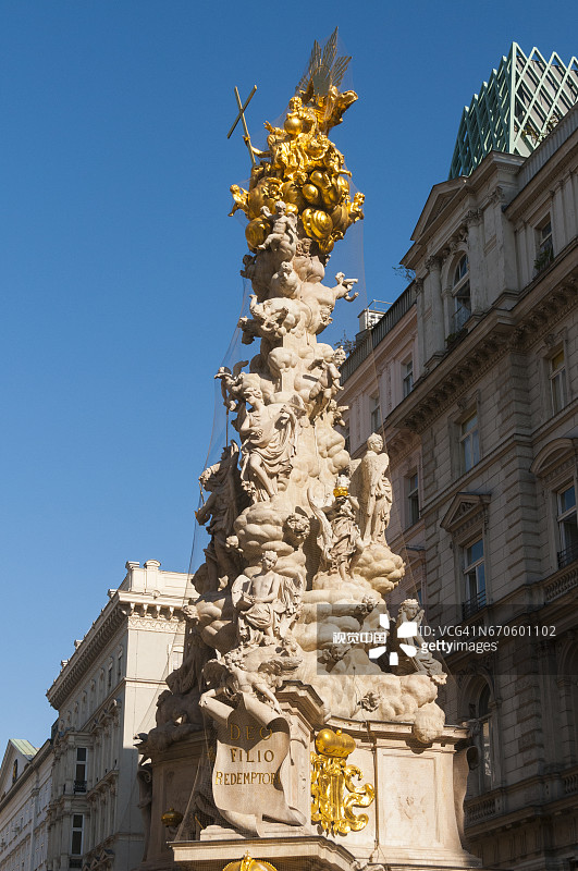 维也纳的黑死病纪念柱图片素材
