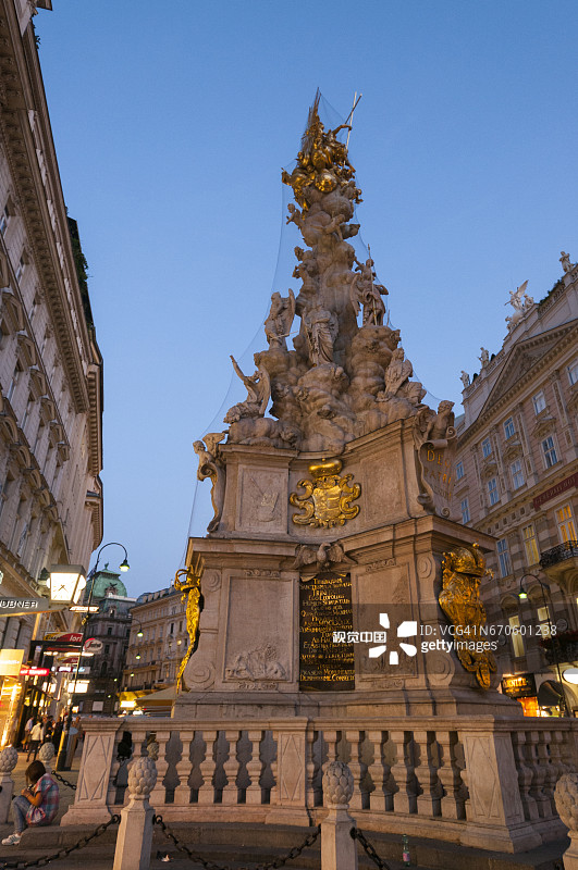 维也纳的黑死病纪念柱图片素材