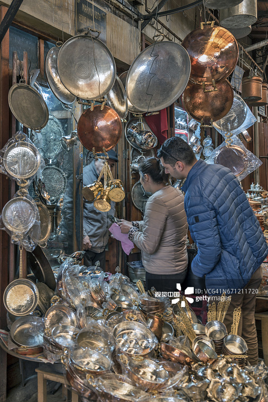 土耳其东南部加济安泰普老城的巴扎图片素材
