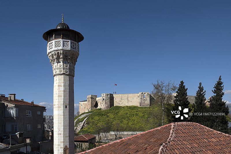 土耳其东南部加济安泰普的尖塔和堡垒图片素材