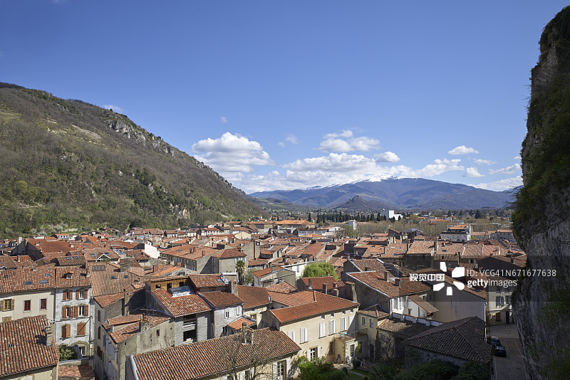 从富瓦城堡看到的城市景观图片素材