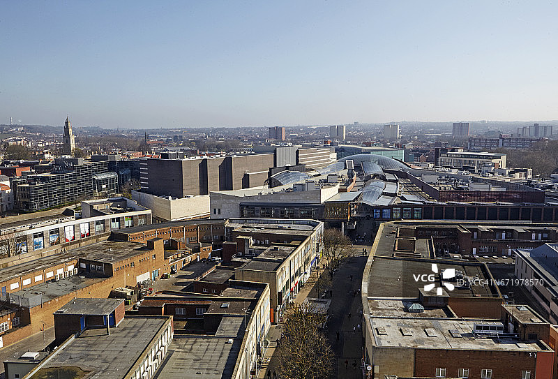 英格兰西部布里斯托尔的高空天际线图片素材