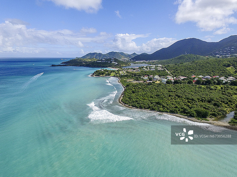圣马丁海滩的鸟瞰图图片素材