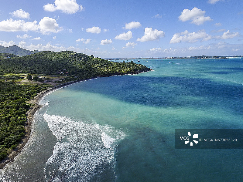 圣马丁海滩的鸟瞰图图片素材