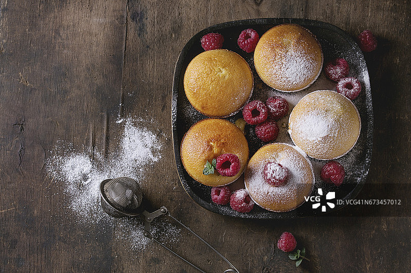 覆盆子柠檬蛋糕图片素材