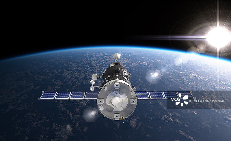 轨道上的宇宙飞船图片素材