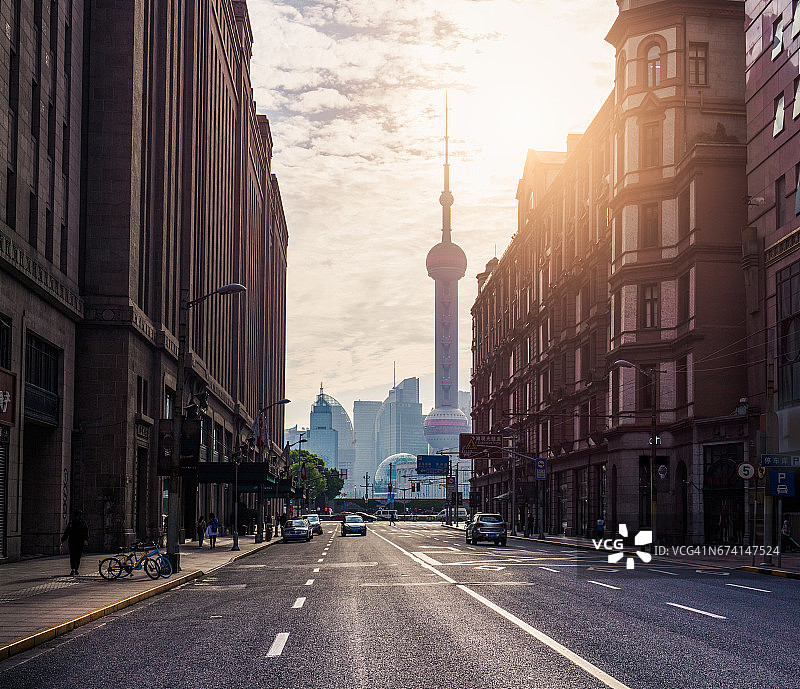 上海外滩日出图片素材