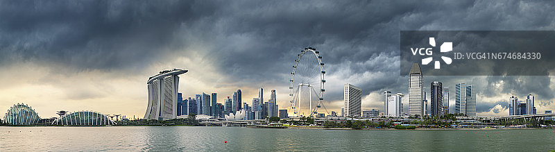 新加坡滨海湾东花园的城市天际线图片素材