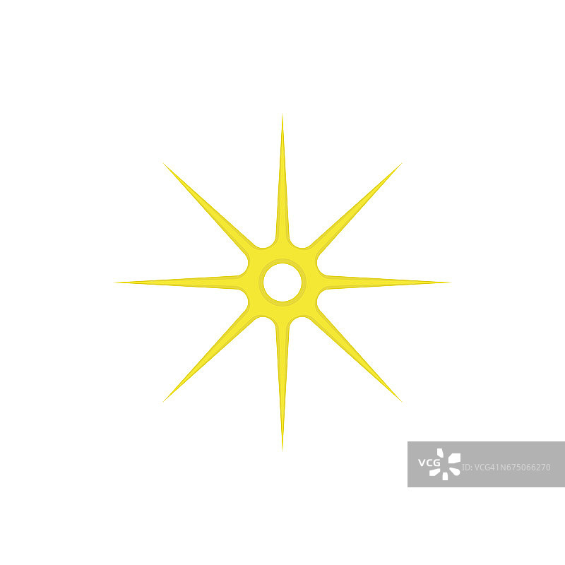 金色八角星图标，卡通风格图片素材