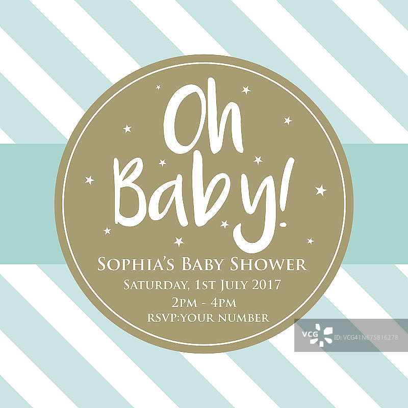 男宝宝新生儿派对邀请函图片素材