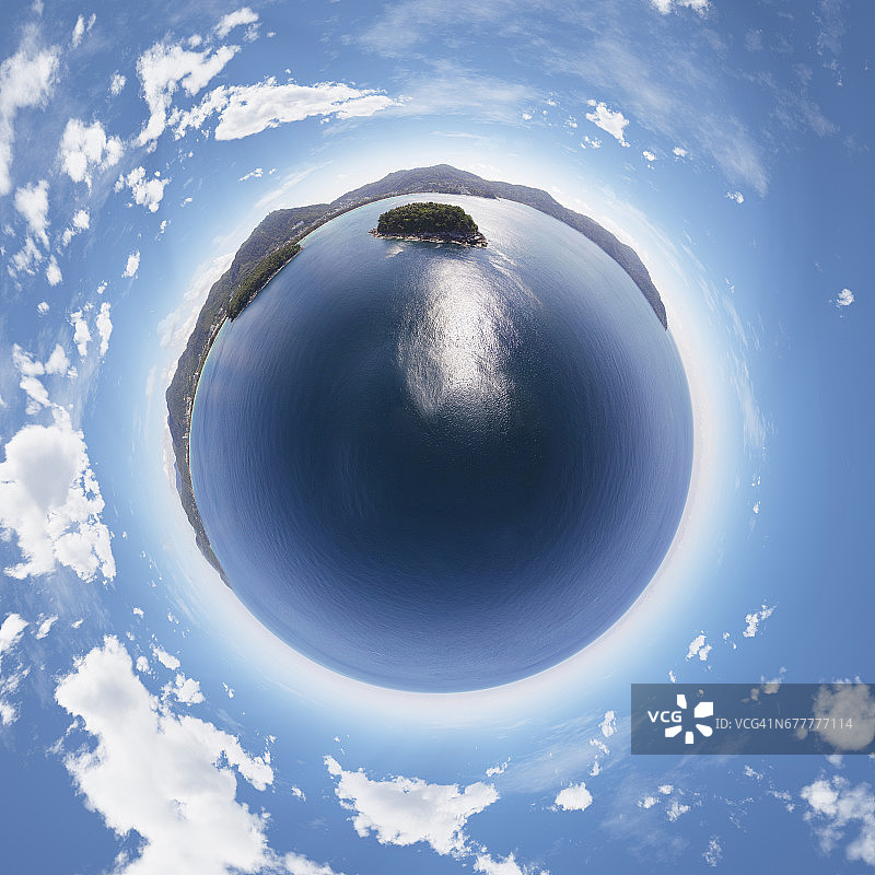 泰国普吉岛卡隆壮丽的360度航拍景色图片素材