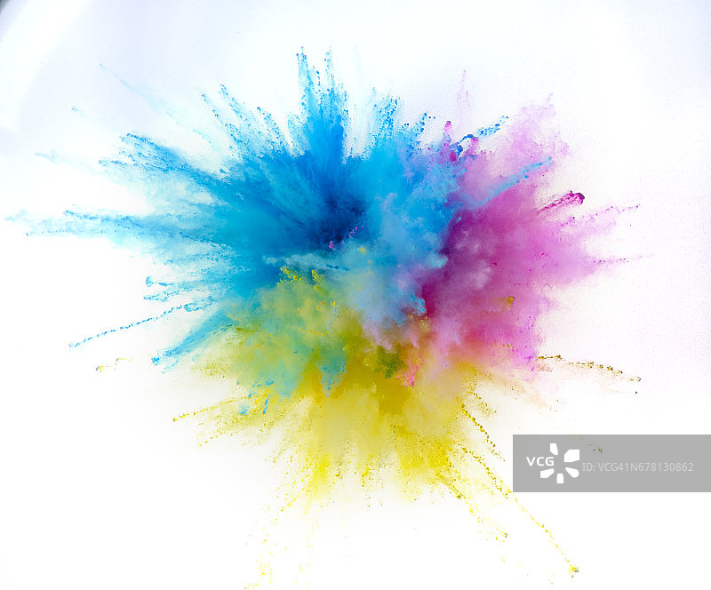 爆炸的彩色粉末图片素材