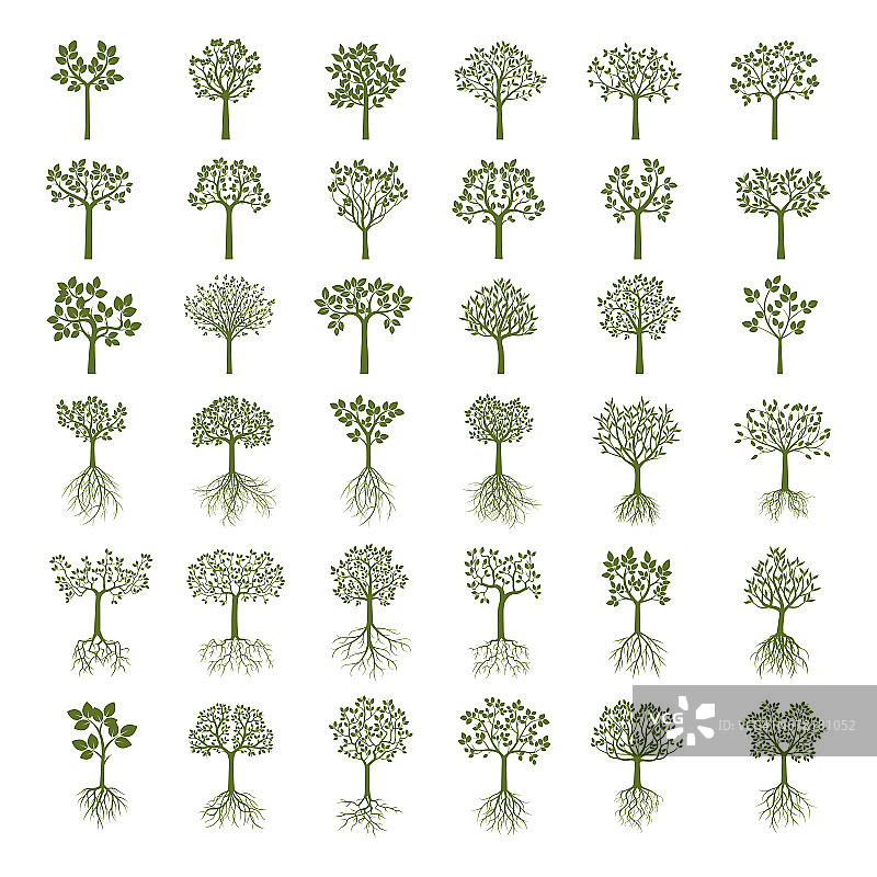 绿色树木合集图片素材