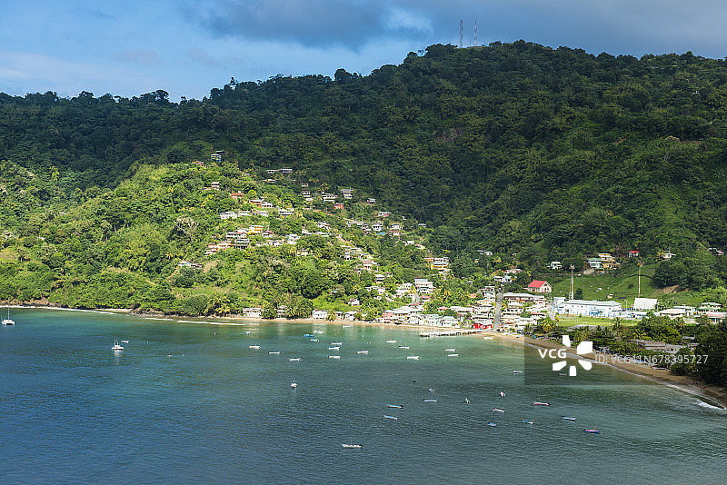 特立尼达和多巴哥夏洛特维尔海湾景观图片素材