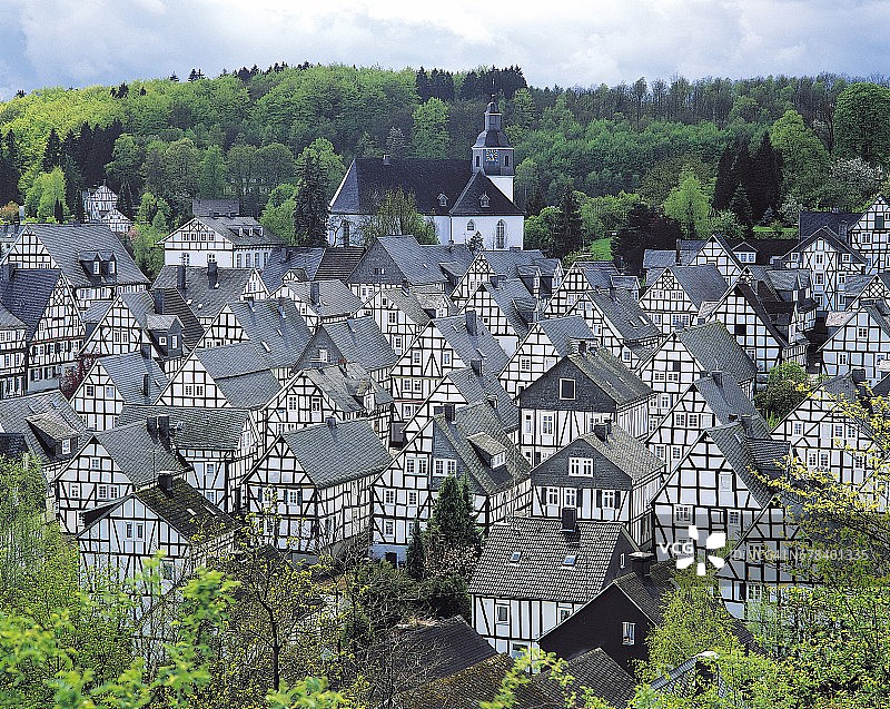 德国北威州弗罗伊登贝格的房屋图片素材