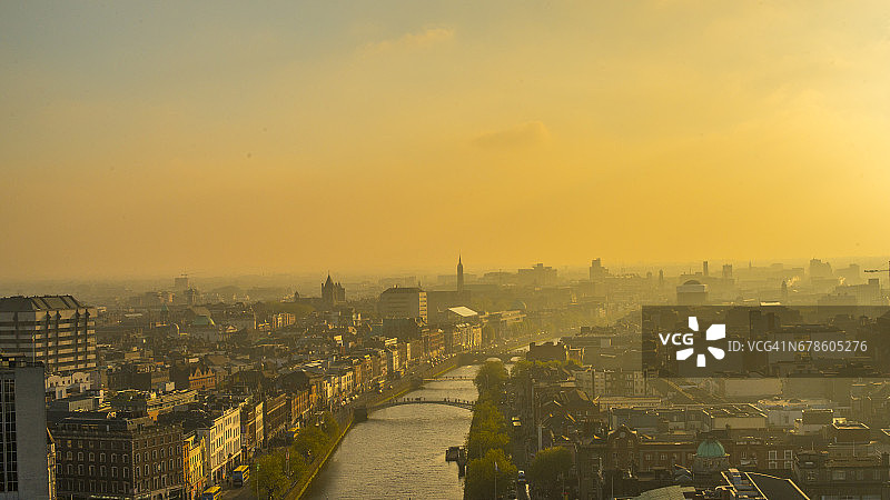 都柏林市中心日落图片素材