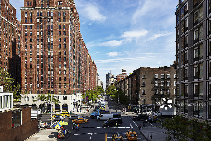 23rd大街和10th大道的街景图片素材