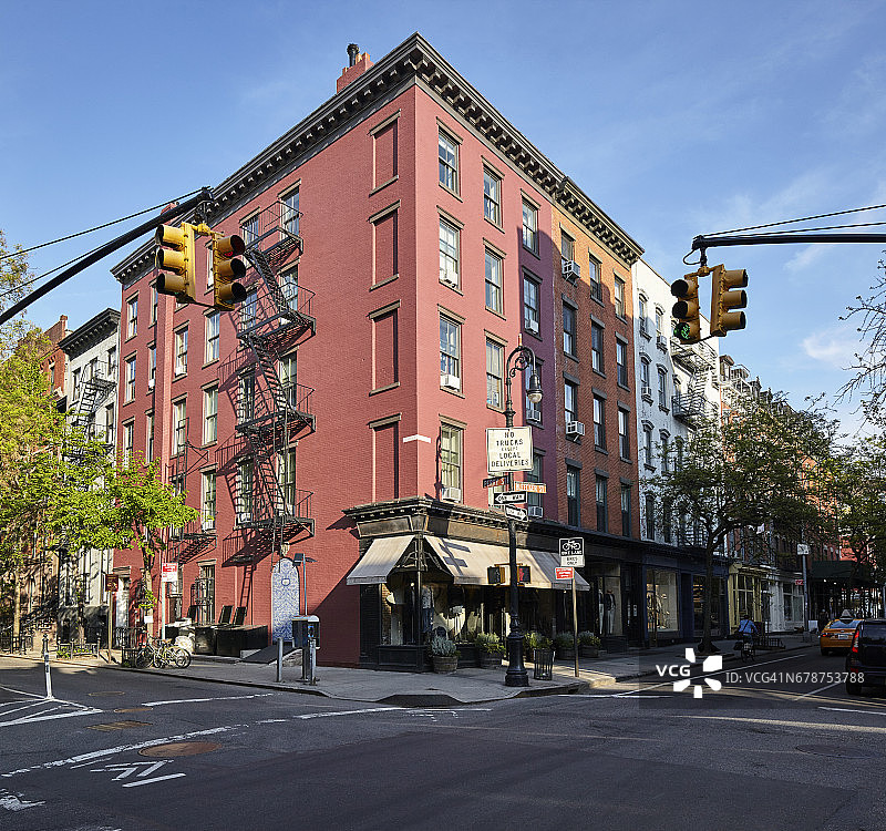 格林威治村布利克街的建筑图片素材