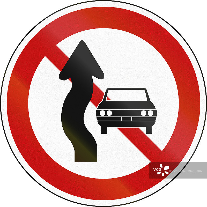 韩国交通安全标志-禁止超车图片素材