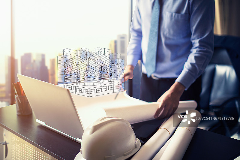 商务人士从事新项目建设和业务战略工作图片素材