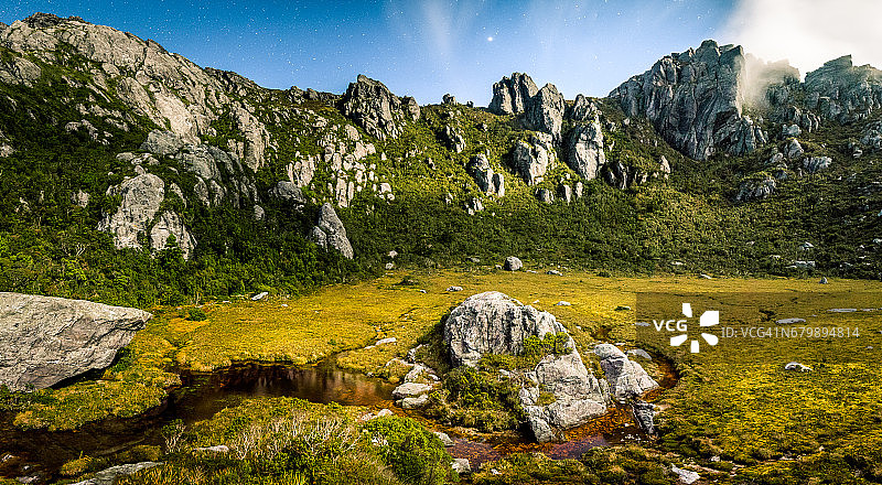 奥伯龙湖盆地，左侧为奥伯龙山，右侧为天狼星山图片素材