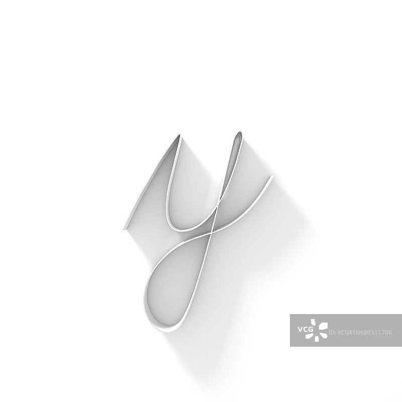 长阴影手写字体字母Y 3D图片素材