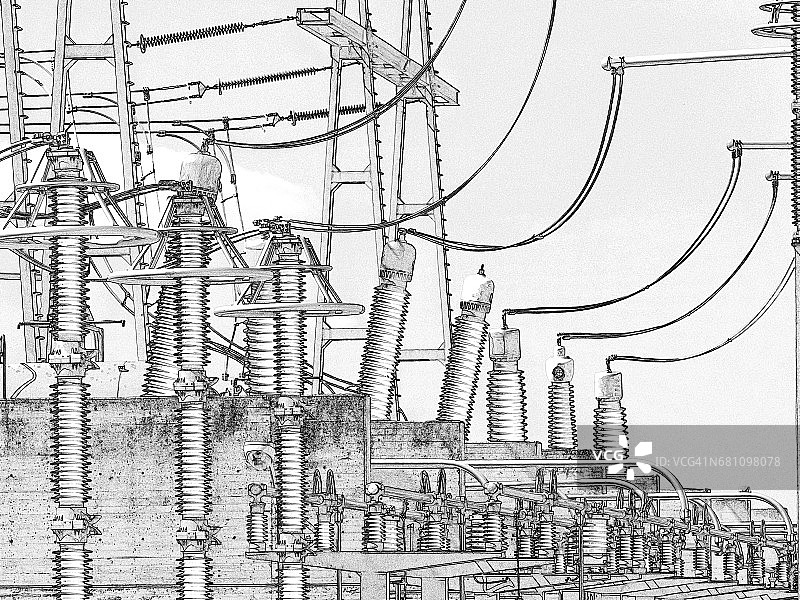 配电站高压电力变压器图片素材