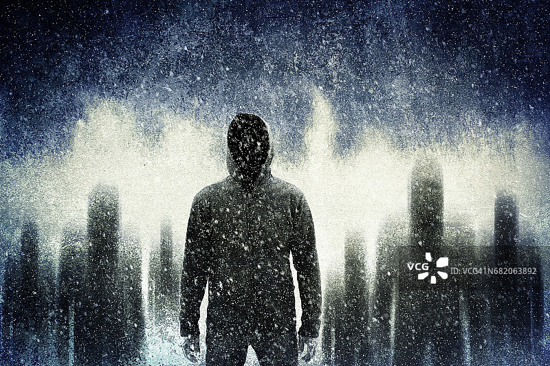 黑暗中的神秘歹徒图片素材