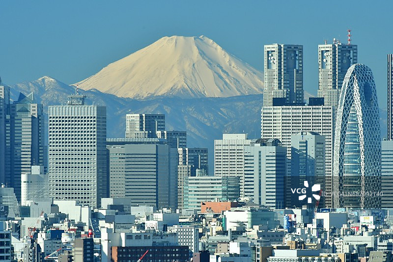 富士山和东京天际线图片素材